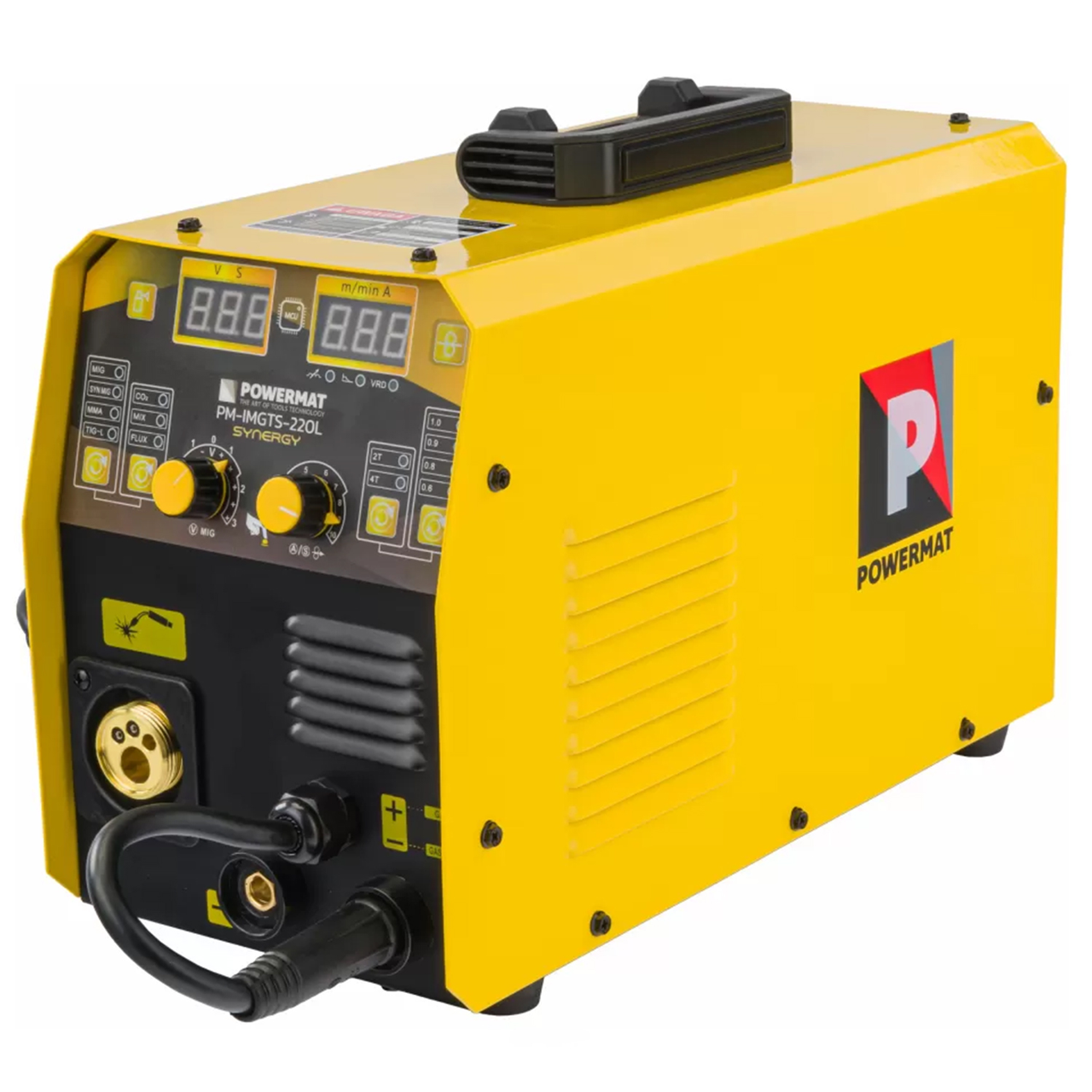 Зварювальний напівавтомат mig tig mma 220 A / 1,6 мм - 5 мм Powermat PM1240 напівавтомат з газом, фото 1