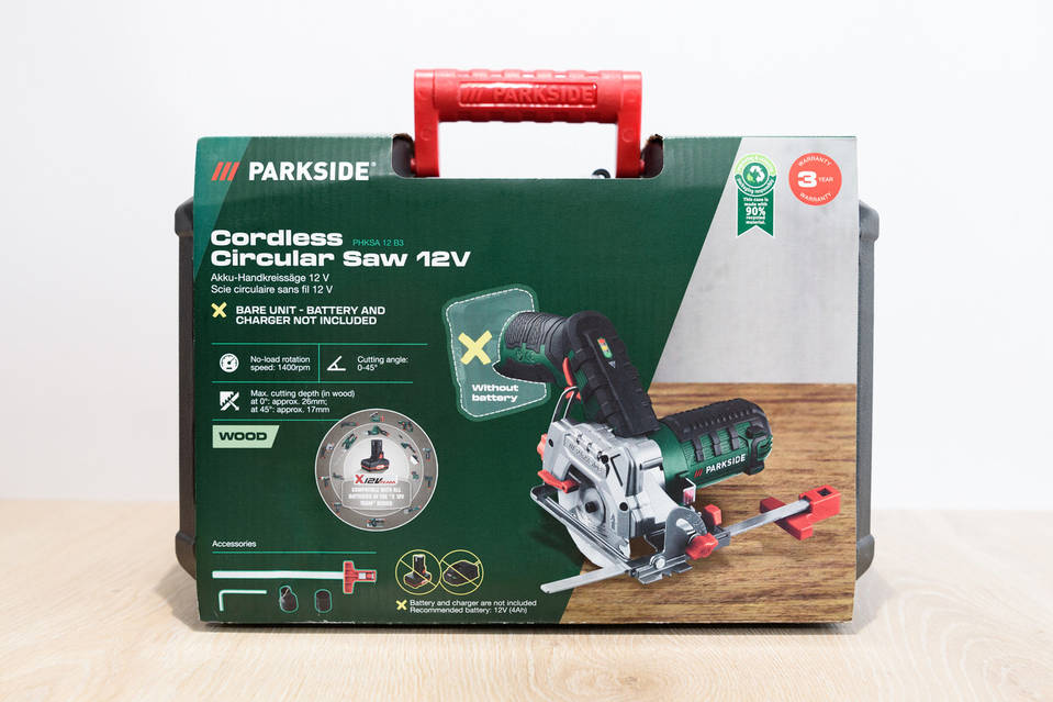 Акумуляторна ручна циркулярна пила Parkside PHKSA 12 B3 Паркетка