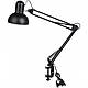 Настільна лампа на струбціні з плафоном, чорного кольору для читання, майстрів манікюру, вишивки - фото 3 - id-p2231098047