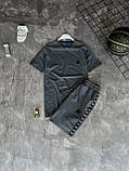 Чоловічий літній костюм Adidas шорти та футболка M1992 сірий, фото 2