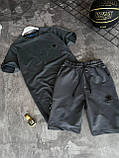 Чоловічий літній костюм Adidas шорти та футболка M1992 сірий, фото 5