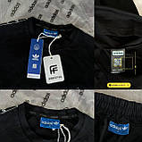 Чоловічий літній костюм Adidas шорти та футболка M1991 чорний, фото 7