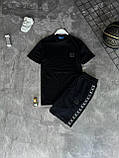 Чоловічий літній костюм Adidas шорти та футболка M1991 чорний, фото 8