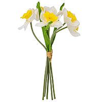 Штучний букет нарцисів "Муза", 6 шт., колір білий, 33 см.