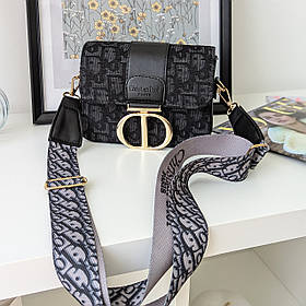 Сумка жіноча Леді Dior міні в текстилі сірий