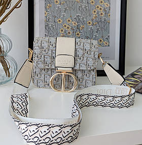 Сумка жіноча Леді Dior міні в текстилі сірий