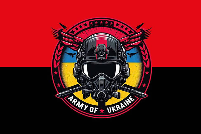 Прапор «Армія України» червоно-чорний, фото 1