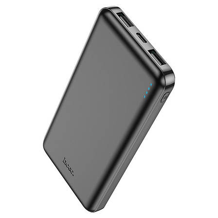 Power Bank Hoco J59 Famous портативна батарея 10000 mAh, 2USB+Type-C+Micro-USB, 2A, LED дисплей Чорний, фото 1