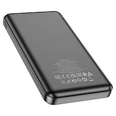 Power Bank Hoco J59 Famous портативна батарея 10000 mAh, 2USB+Type-C+Micro-USB, 2A, LED дисплей Чорний, фото 4
