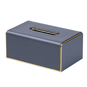 Серветниця з еко-шкіри на стіл прямокутна для дому та ресторану сіра HTHP9801G