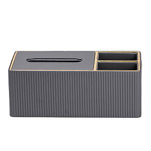 Серветниця прямокутна органайзер з еко-шкіри з 3 відділеннями сіра HTHP9191