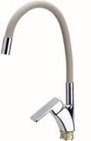 Змішувач на кухню LEB4-F123GYZEGOR (TROYA) латунь гнучкий вилив у сірому кольорі