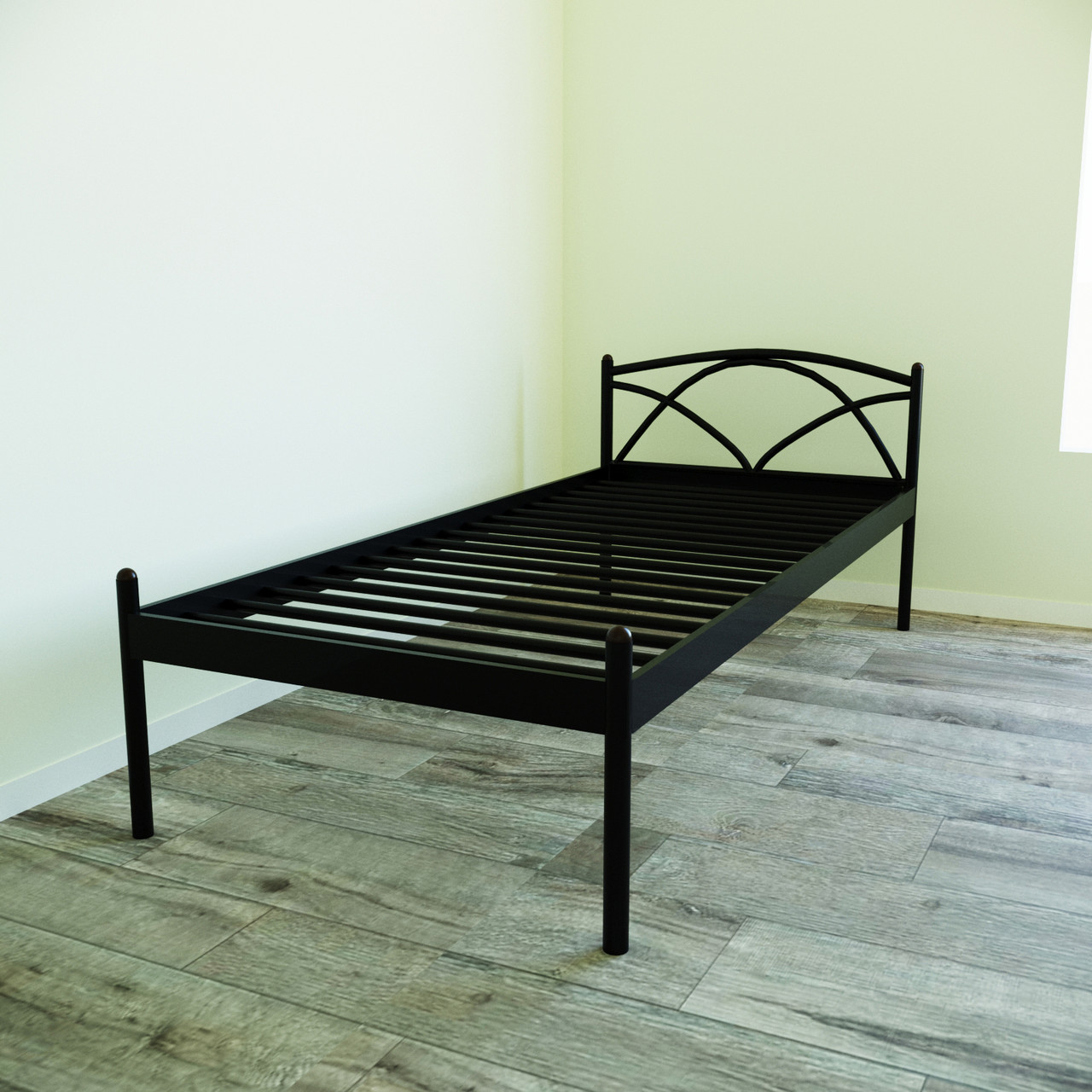 Ліжко Tobi Sho PALERMO-1 односпальне металеве 200X80 Чорний, фото 1