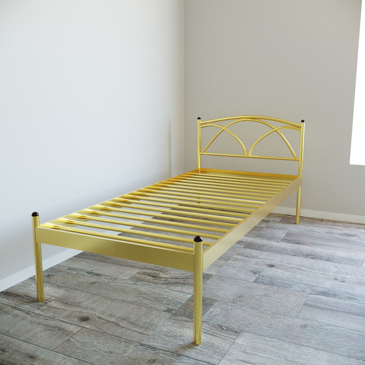 Ліжко Tobi Sho PALERMO-1 односпальне металеве 200X90 Золотий, фото 1