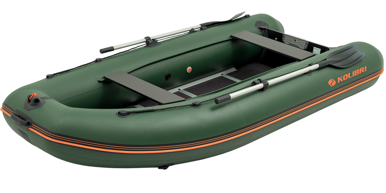 Надувний кільовий човен ПВХ Kolibri КМ-330DSL + фанерний пайол. Купити надувний човен Колібрі 330 під мотор для риболовлі