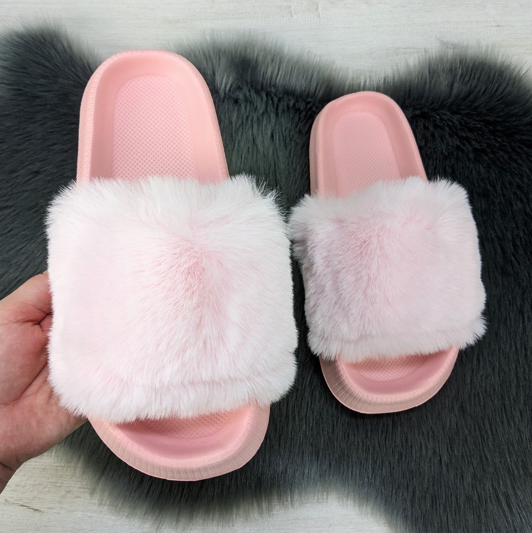 Шльопанці жіночі хутряні рожеві 4533, фото 1