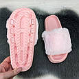Шльопанці жіночі хутряні рожеві 4533, фото 5