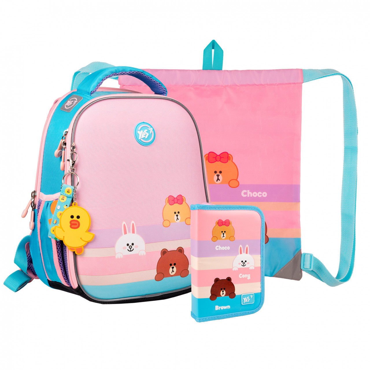 Набір: шкільний рюкзак ортопедичний + сумка + пенал YES H-100_Collection Line Friends 559801