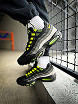 Чоловічі Кросівки Nike Air Max 95 Black Grey Neon Green / Найк Аїр Макс 95 Неон Чорні з Сірим та Зеленим, фото 4