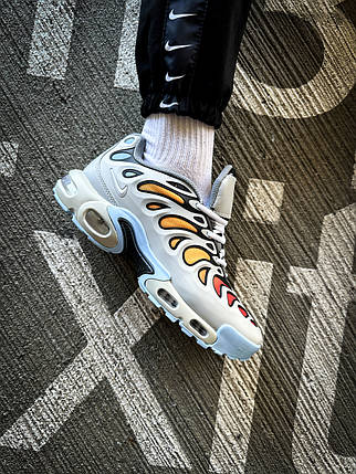 Чоловічі Кросівки Nike Air Max TN Plus Drift Grey / Найк Аїр Макс ТН Плюс Дріфт Сірі з Помаранчевим та Блакитним, фото 1