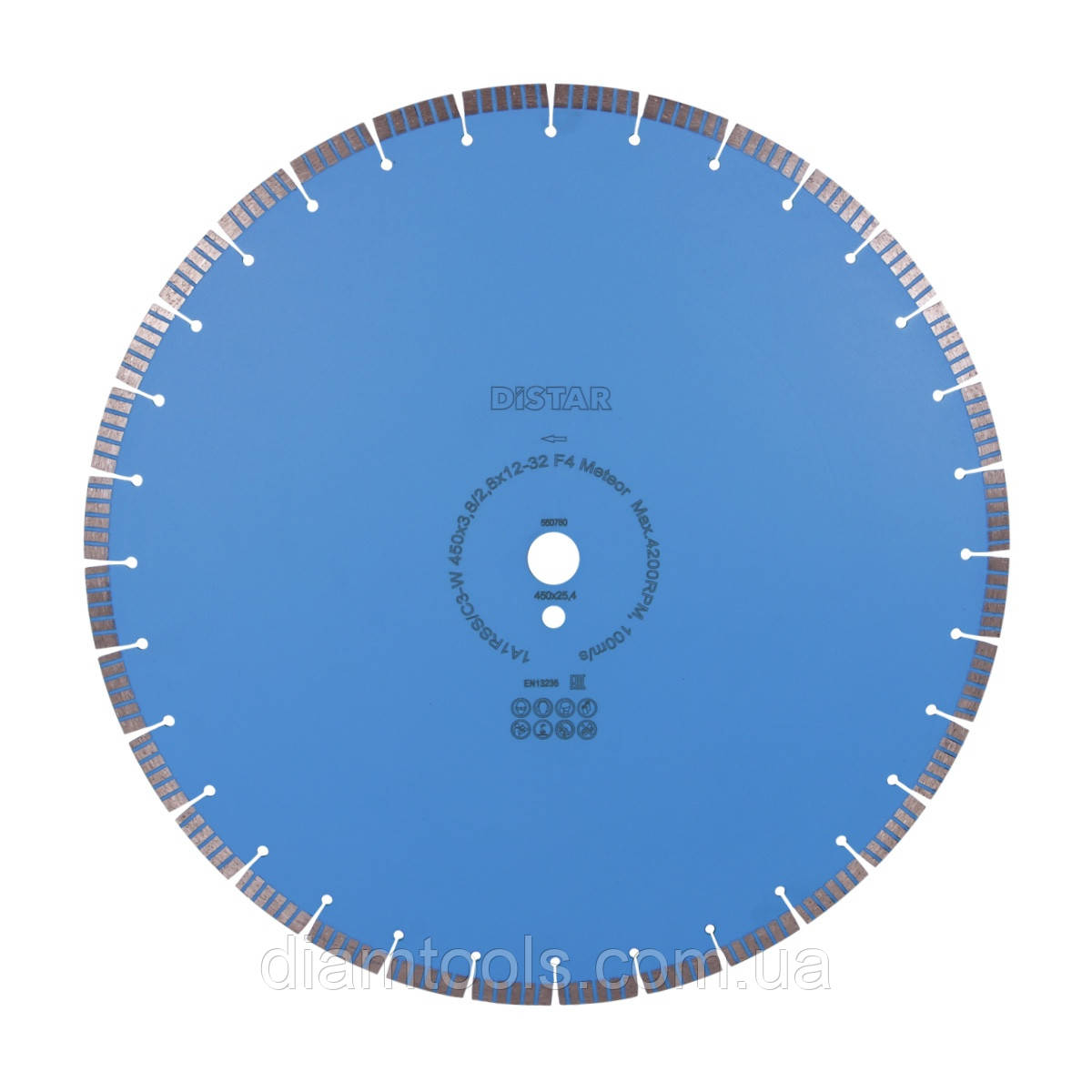 Круг алмазний відрізний по армованному бетону Distar Meteor 450x3.8/2.8x12x25.4 F4