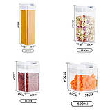 Набір контейнерів для сипучих продуктів з вакуумними білими кришками, Kit 5 шт, фото 5