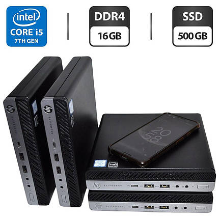 Неттоп HP EliteDesk 800 G3 Desktop Mini USFF/ Core i5-7500T/ 16 GB RAM/ 500 GB SSD/ UHD 630, фото 1