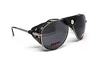 Окуляри захисні Global Vision Aviator-3 (gray), сірі зі з'ємним ущільнювачем із синтетичної "шкіри", фото 3