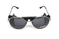 Окуляри захисні Global Vision Aviator-3 (gray), сірі зі з'ємним ущільнювачем із синтетичної "шкіри", фото 7