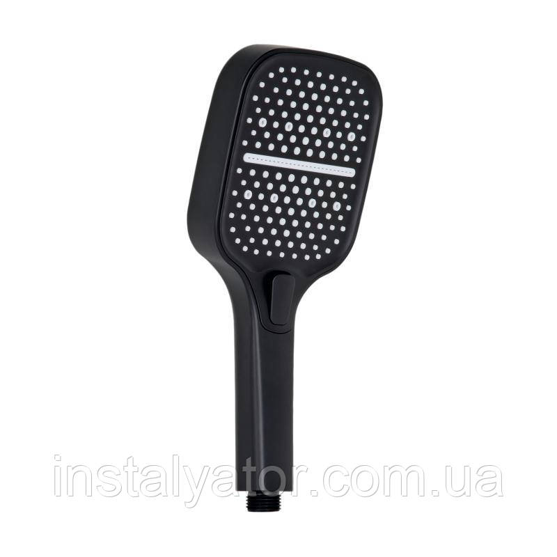 Лійка для ручного душу Qtap Rucni 260x120 мм округла QTRUC125BLM45782 Black Matt