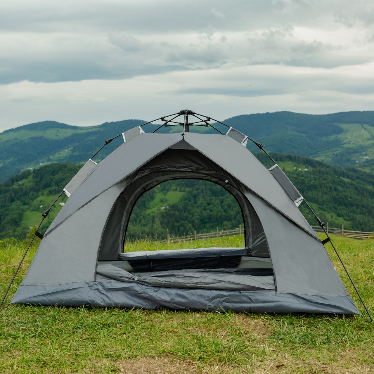 Палатка туристическая двухместная 200*200*135 см, серая: продажа, цена ...