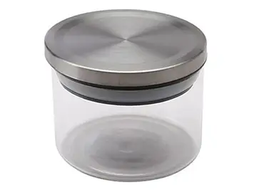 Банка для сипучих 350 мл із боросилікатного скла з кришкою із нержавіючої сталі Renberg RB-12018