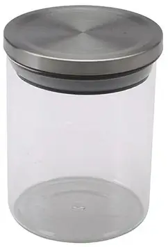 Банка для сипучих 700 мл із боросилікатного скла з кришкою із нержавіючої сталі Renberg RB-12019