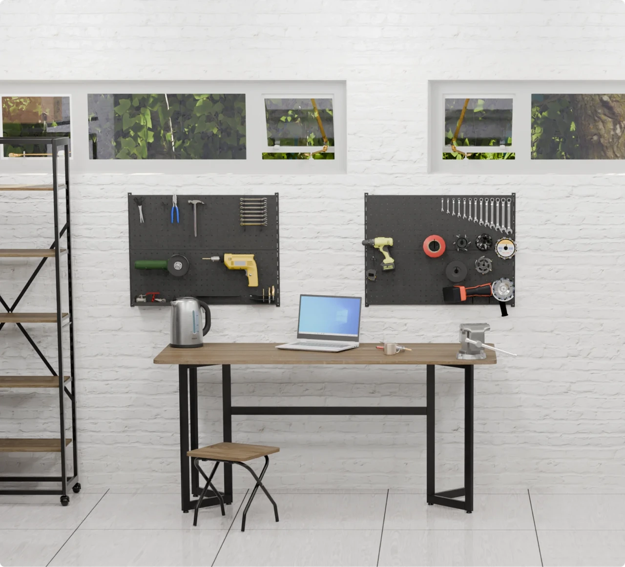 Візуалізація установки складського обладнання у гаражі