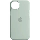 Чохол Silicone case (AAA) full with Magsafe and Animation для Apple iPhone 14 (6.1") Бірюзовий / Succulent, фото 3