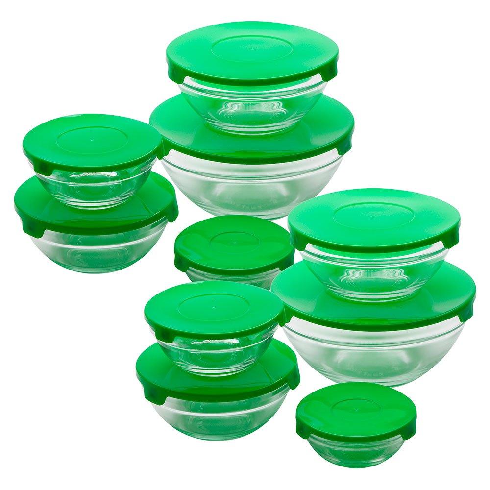 Набір скляних ємностей із пластиковими кришками 10 шт різних розмірів RB-4420-GR, фото 1