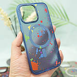 Чохол TPU+PC Flush with MagSafe для Apple iPhone 14 (6.1") Dark blue, фото 4