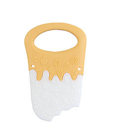 Прорізувач силіконовий "Морозиво" 4+ Baby team Білий з помаранчевим