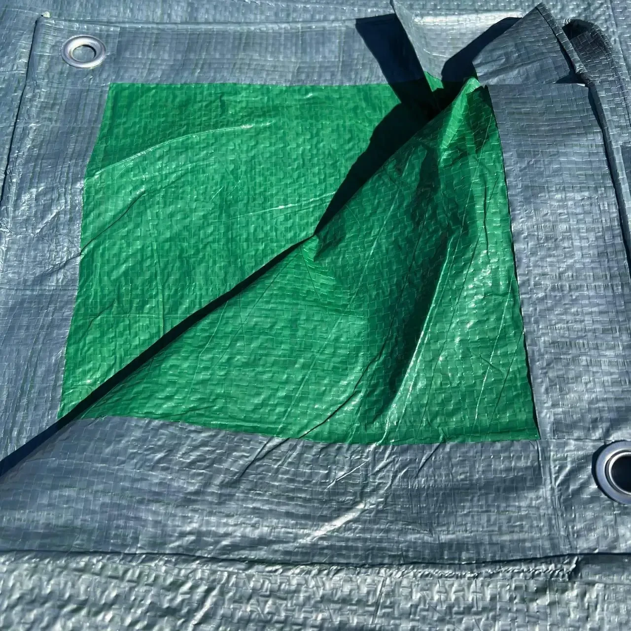 Тент 2х3м універсальний з кільцями (100г/м²). Сіро-зелений. Ламінований, вологозахищений., фото 1