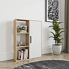 Книжковий підлоговий стелаж для дому на 6 відділень з дверцятами, класична полиця для зберігання іграшок та книг, фото 3