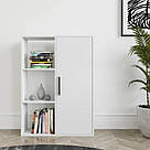 Книжковий підлоговий стелаж для дому на 6 відділень з дверцятами, класична полиця для зберігання іграшок та книг, фото 8