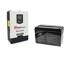 Комплект резервного живлення ДБЖ із чистим синусом Mervesan 1кВт 12В та акумулятор LifePO4 RITAR 100 А·год