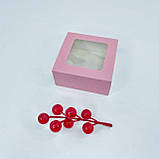 Коробка для пряника, 80*80*35 мм, з вікном, пудра, фото 2