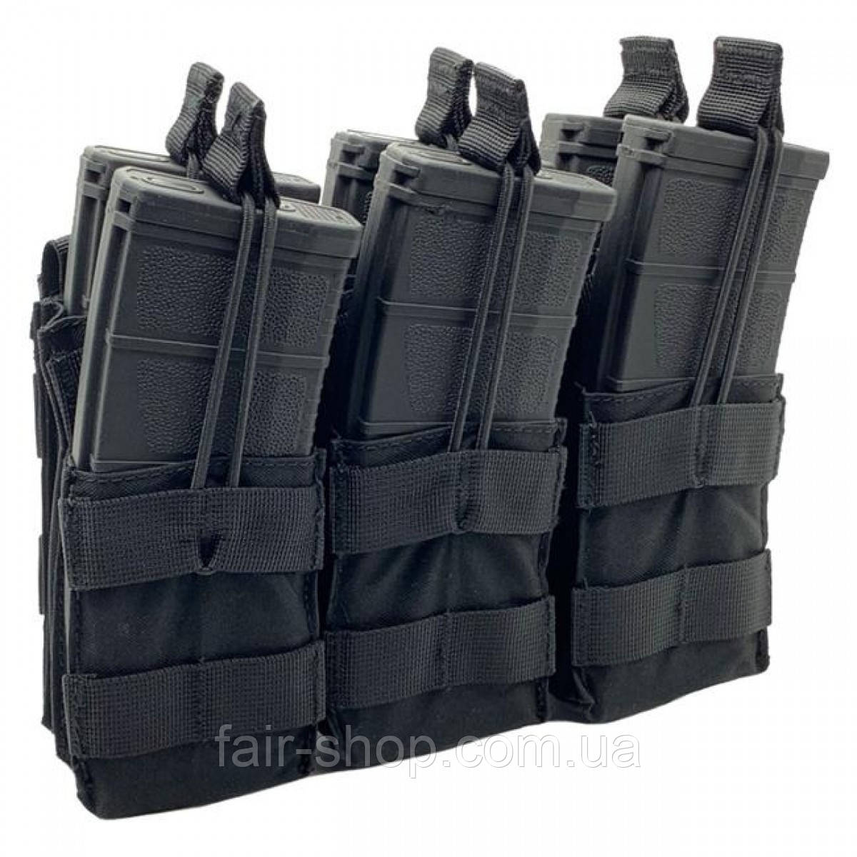 Підсумок Shellback Tactical Triple Stacker Open Top M4 Mag Pouch Black, оригінал. Доставка з США/ЄС протягом 14 днів, фото 1