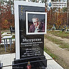 Чоловічий чорно-білий пам'ятник із граніту та мармуру № 691, фото 5