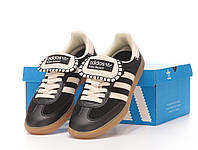 Жіночі кросівки Adidas Samba Wales Bonner Black White (чорно-білі) низькі спортивні повітропроникні Y14619