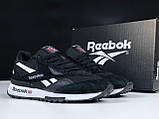 Чоловічі кросівки Reebok LX2200 сіточка замшеві стильні повсякденні чорні, фото 3