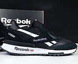 Чоловічі кросівки Reebok LX2200 сіточка замшеві стильні повсякденні чорні, фото 4