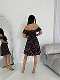 Ніжна жіноча сукня міді з гумкою по грудях Тканина софт принт Розмір 42-46,48-52, фото 10