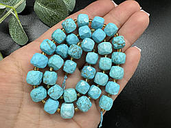 Бірюза синтетична 9 мм, кубик гранний, 1 шт.